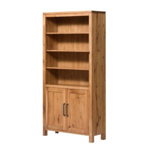 QW Amish Leon Bookcase with Doors